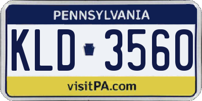 PA license plate KLD3560