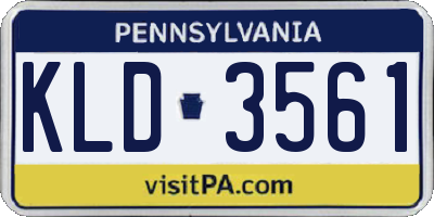PA license plate KLD3561