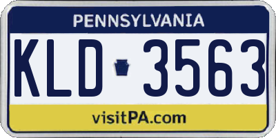 PA license plate KLD3563