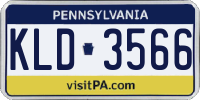 PA license plate KLD3566