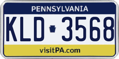 PA license plate KLD3568