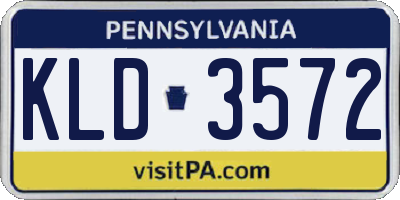 PA license plate KLD3572