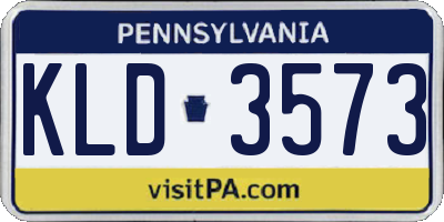 PA license plate KLD3573