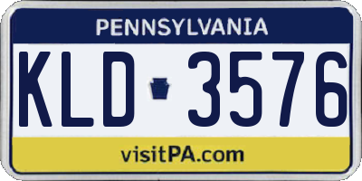 PA license plate KLD3576