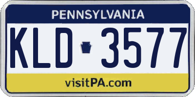 PA license plate KLD3577
