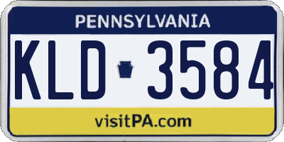 PA license plate KLD3584