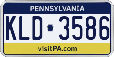 PA license plate KLD3586
