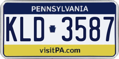 PA license plate KLD3587
