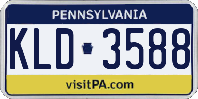 PA license plate KLD3588