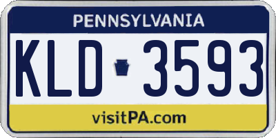 PA license plate KLD3593