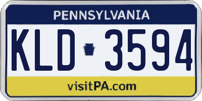 PA license plate KLD3594