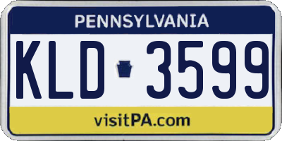 PA license plate KLD3599