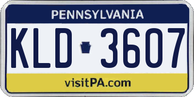 PA license plate KLD3607