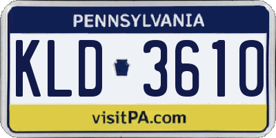PA license plate KLD3610
