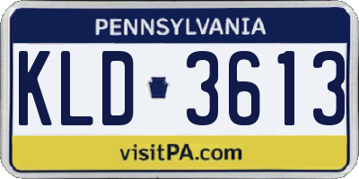 PA license plate KLD3613