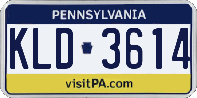 PA license plate KLD3614