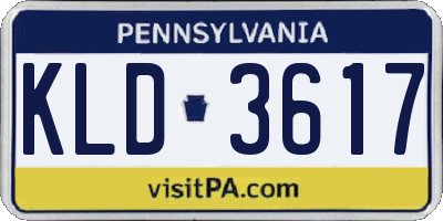 PA license plate KLD3617