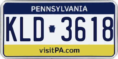 PA license plate KLD3618
