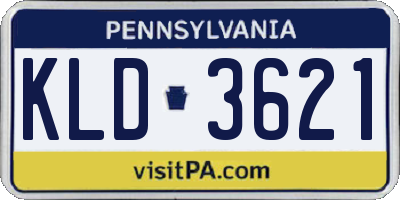 PA license plate KLD3621
