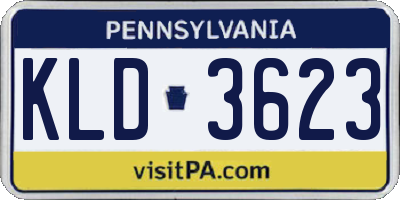 PA license plate KLD3623