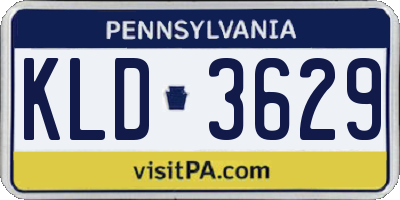 PA license plate KLD3629