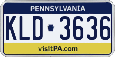 PA license plate KLD3636