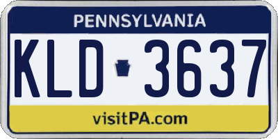 PA license plate KLD3637