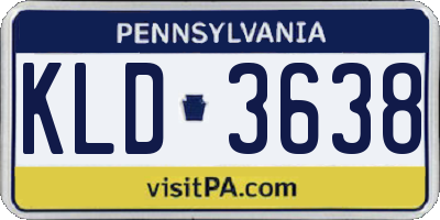 PA license plate KLD3638