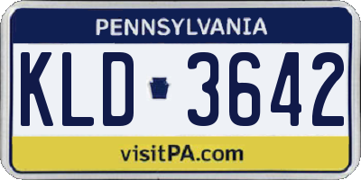 PA license plate KLD3642