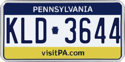 PA license plate KLD3644