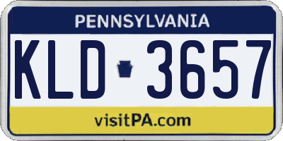 PA license plate KLD3657