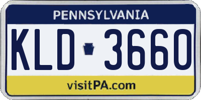 PA license plate KLD3660