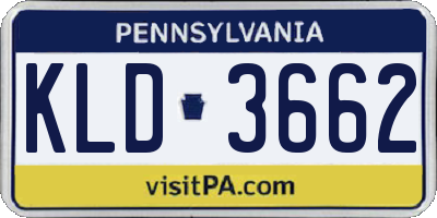 PA license plate KLD3662