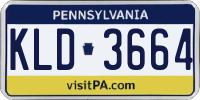 PA license plate KLD3664