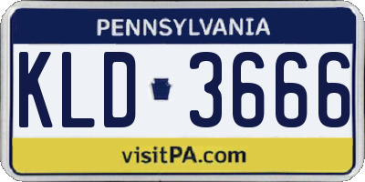 PA license plate KLD3666
