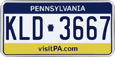 PA license plate KLD3667