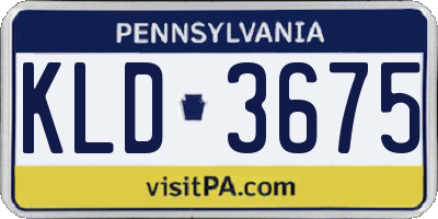PA license plate KLD3675