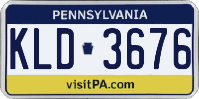 PA license plate KLD3676