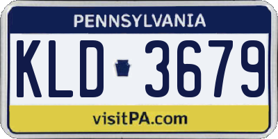 PA license plate KLD3679