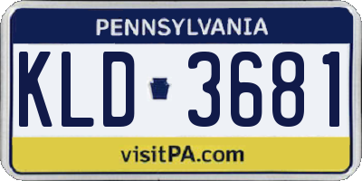 PA license plate KLD3681