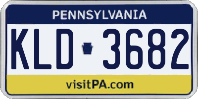 PA license plate KLD3682