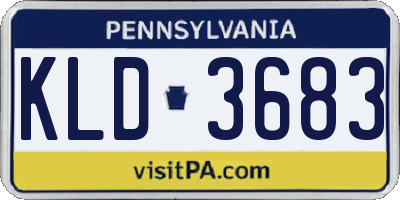 PA license plate KLD3683
