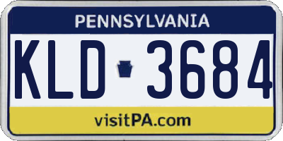 PA license plate KLD3684