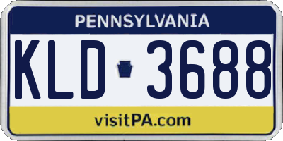 PA license plate KLD3688