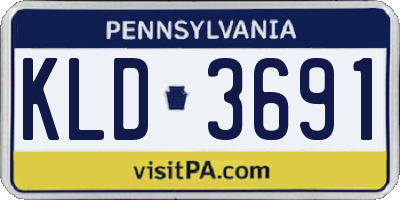 PA license plate KLD3691