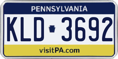 PA license plate KLD3692