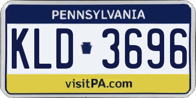 PA license plate KLD3696