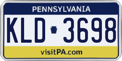 PA license plate KLD3698