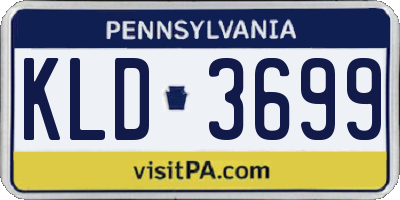 PA license plate KLD3699