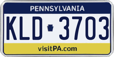 PA license plate KLD3703